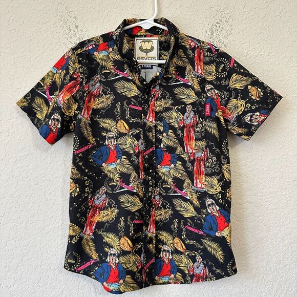 RSVLTS WWE Ric Flair Shirt Boys Multicolor Nature Boy Kunuflex Button Down - Picture 3 of 8